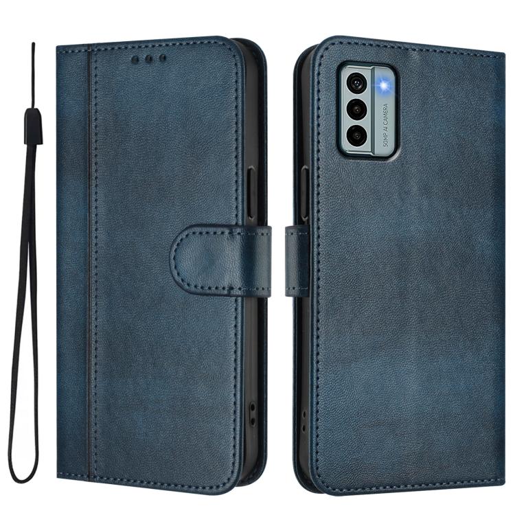 For Nokia G22 Line Splicing Buckle Retro Leather Phone Case