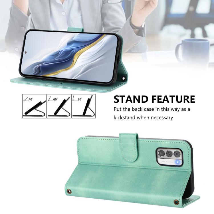 For Nokia G42 / G310 Line Splicing Buckle Retro Leather Phone Case