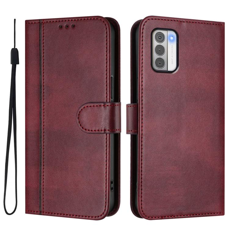 For Nokia G42 / G310 Line Splicing Buckle Retro Leather Phone Case