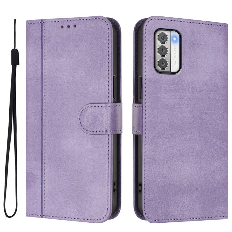 For Nokia G42 / G310 Line Splicing Buckle Retro Leather Phone Case