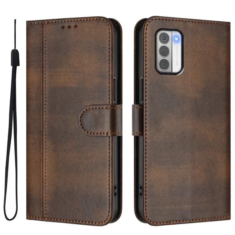 For Nokia G42 / G310 Line Splicing Buckle Retro Leather Phone Case