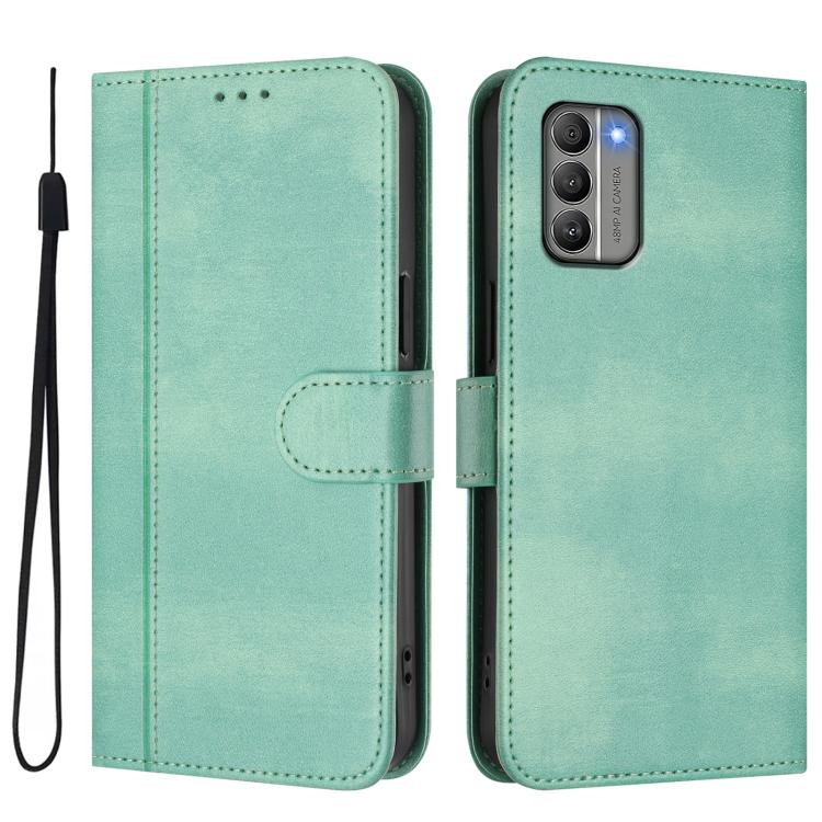 For Nokia G400 Line Splicing Buckle Retro Leather Phone Case