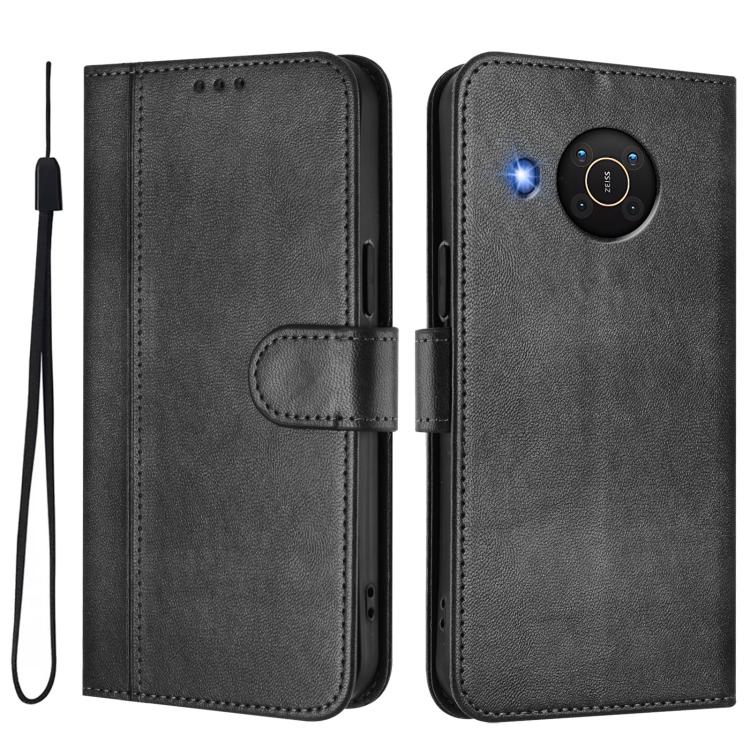 For Nokia X20 / X10 Line Splicing Buckle Retro Leather Phone Case