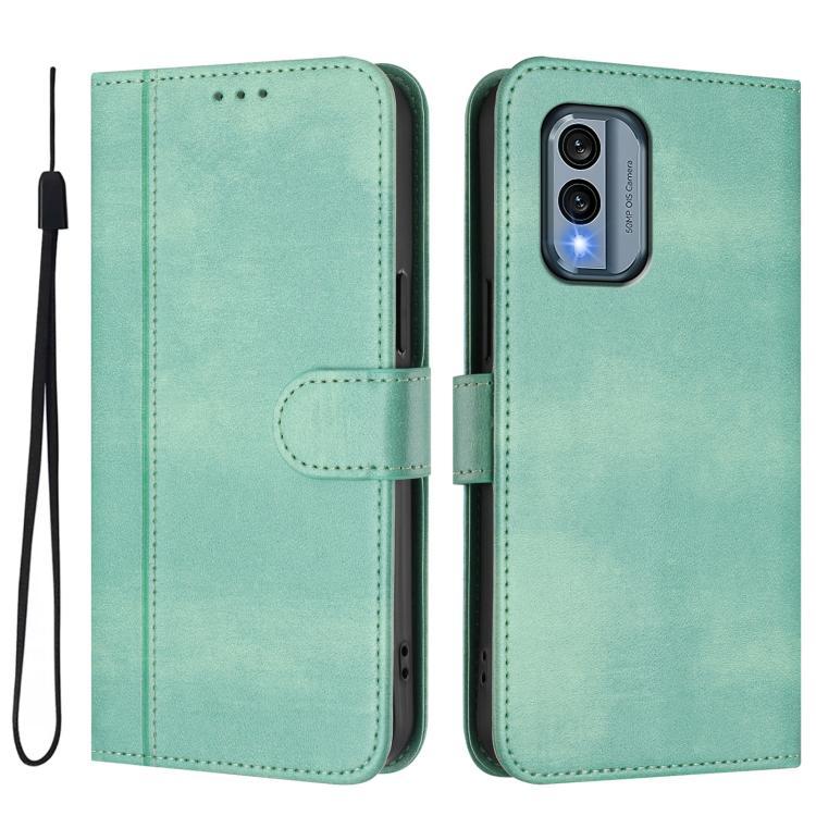 For Nokia X30 5G Line Splicing Buckle Retro Leather Phone Case