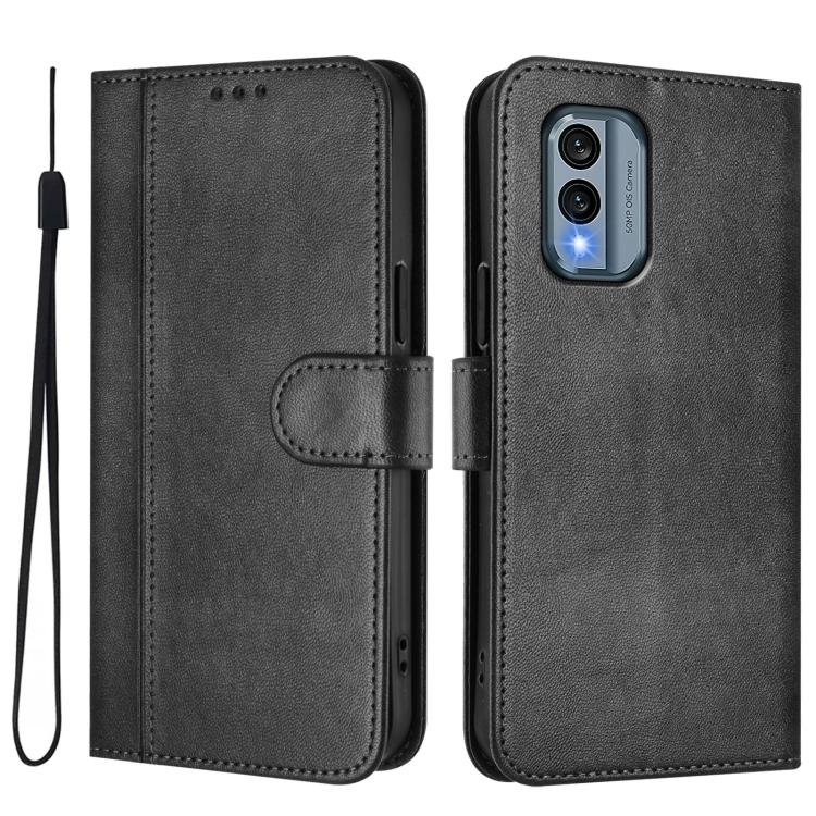 For Nokia X30 5G Line Splicing Buckle Retro Leather Phone Case