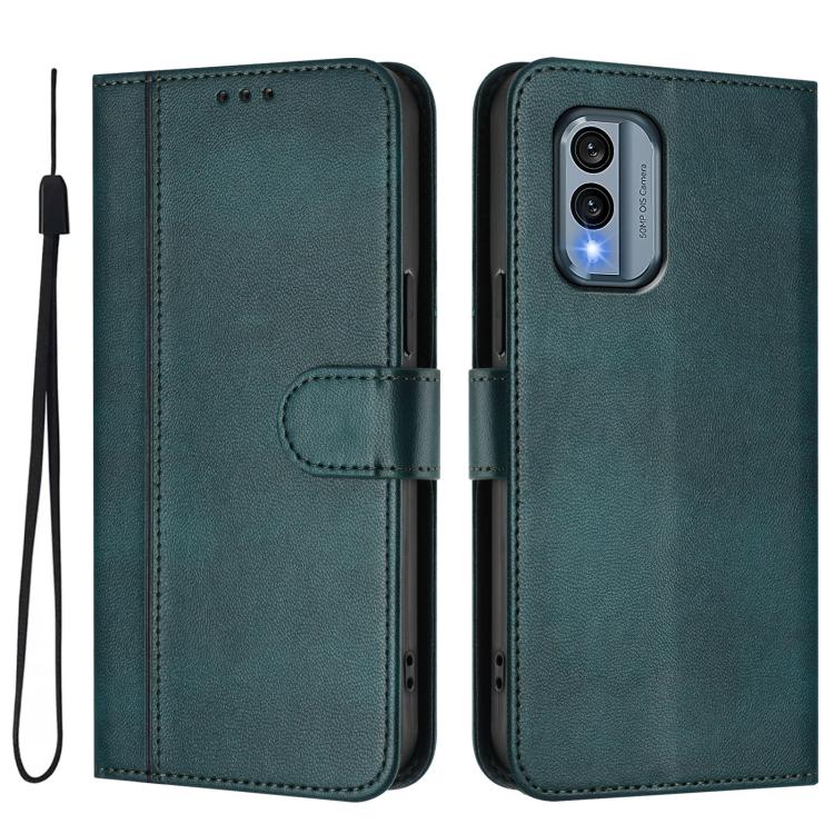 For Nokia X30 5G Line Splicing Buckle Retro Leather Phone Case