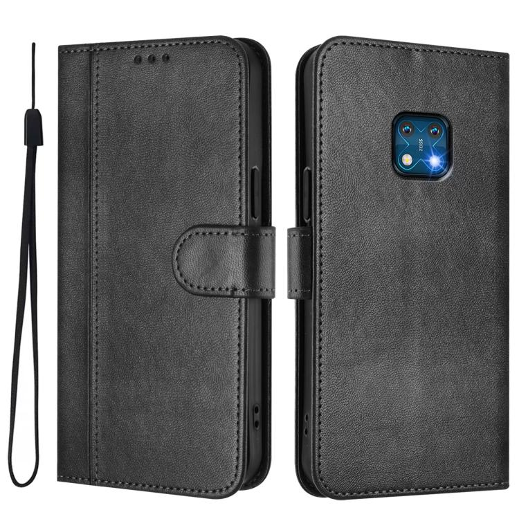 For Nokia XR20 Line Splicing Buckle Retro Leather Phone Case