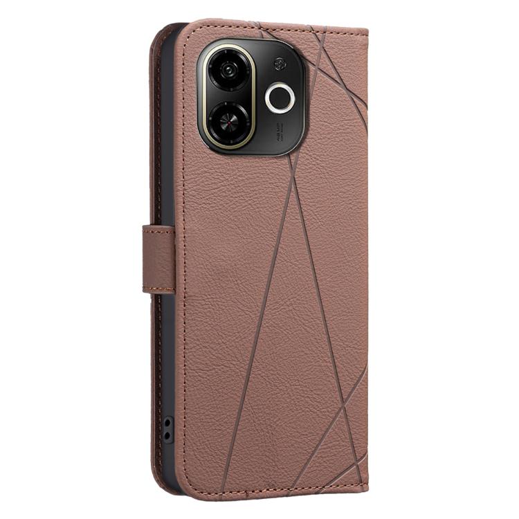 For Tecno Pop 9 5G / Spark 30C 5G Geometric Pattern RFID Leather Phone Case