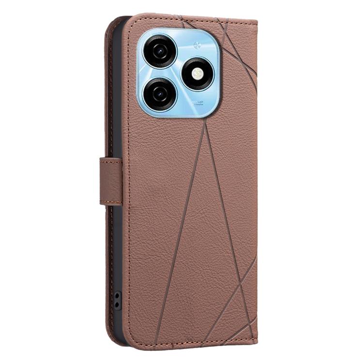 For Tecno Spark 20 Geometric Pattern RFID Leather Phone Case