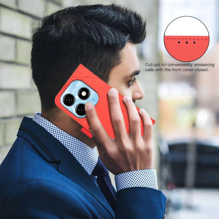 For Tecno Spark 20 Geometric Pattern RFID Leather Phone Case