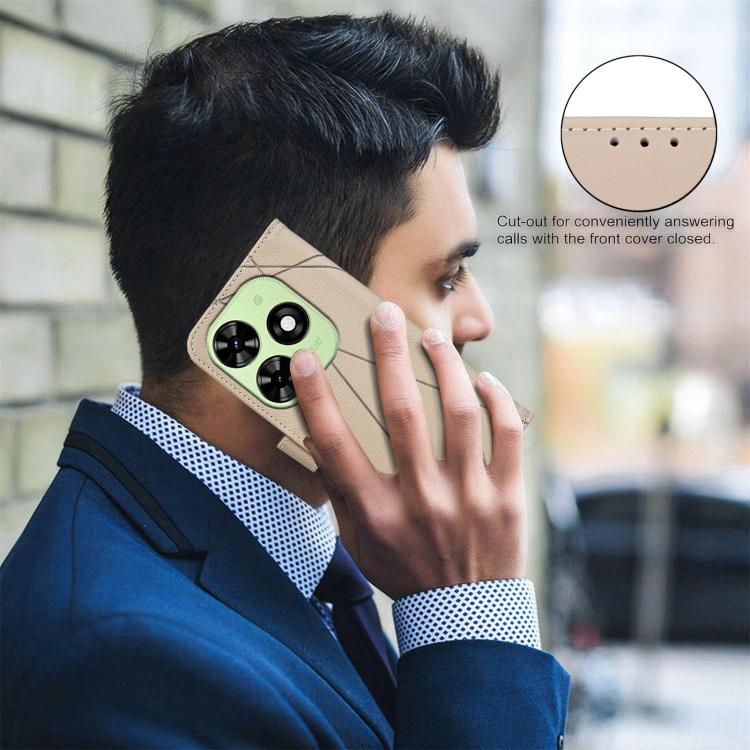 For Tecno Spark GO 2024 / 20C / Pop 8 Geometric Pattern RFID Leather Phone Case