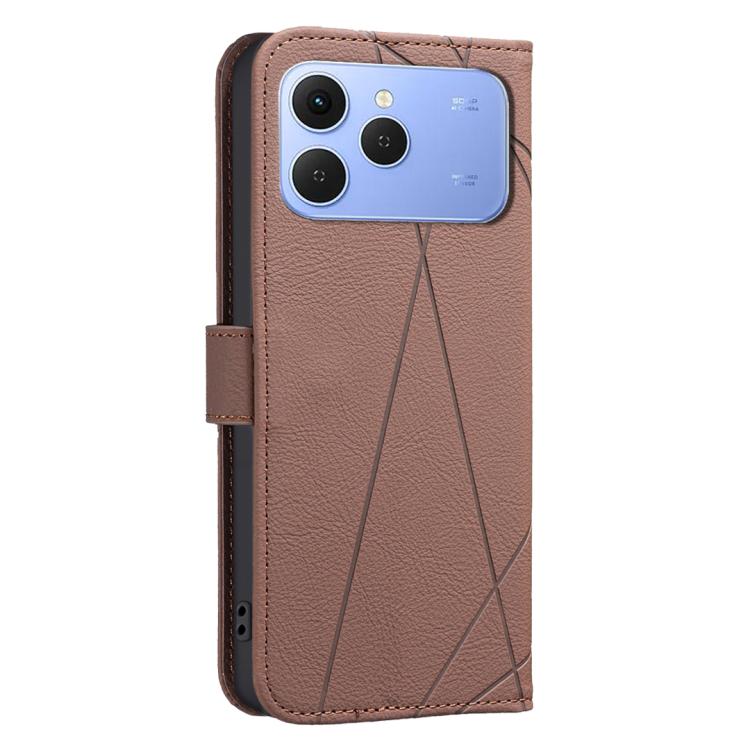 For Tecno Spark 40 4G Geometric Pattern RFID Leather Phone Case