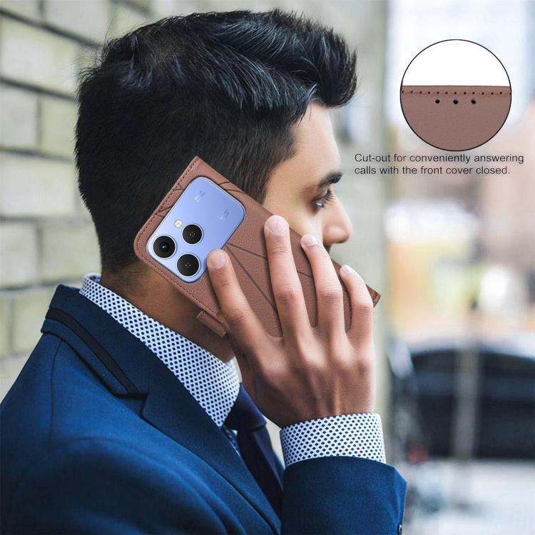 For Tecno Spark 40 4G Geometric Pattern RFID Leather Phone Case