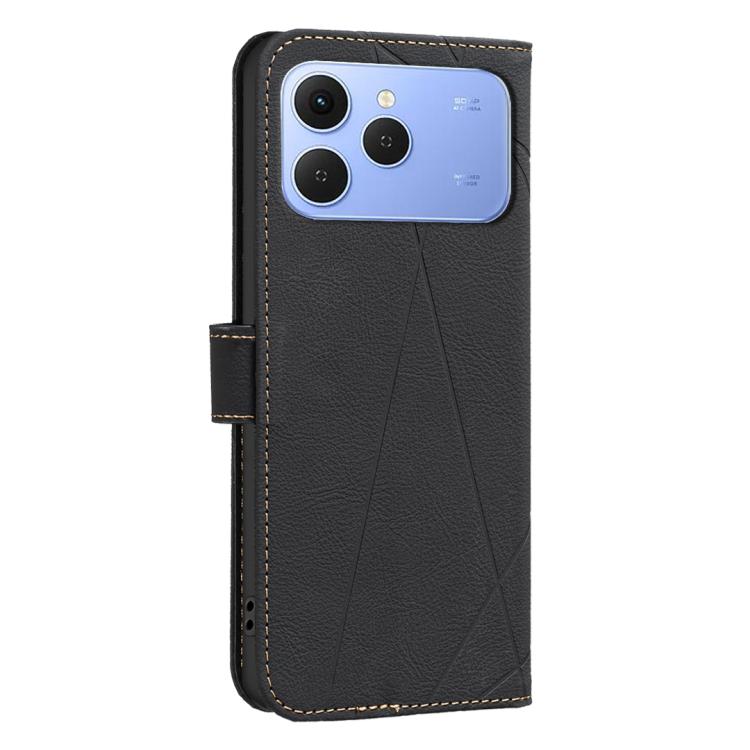 For Tecno Spark 40 4G Geometric Pattern RFID Leather Phone Case