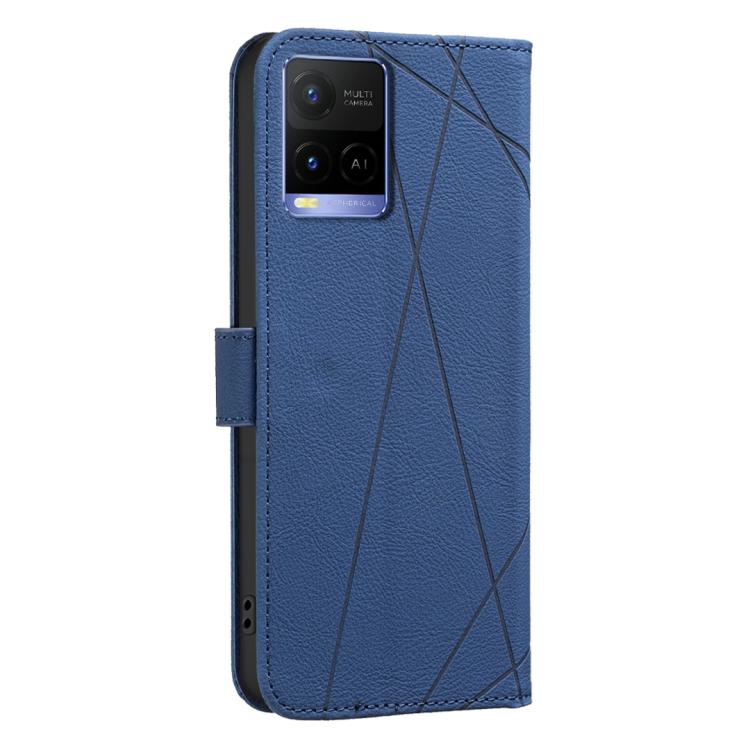 For vivo Y21 / Y21S / Y33S Geometric Pattern RFID Leather Phone Case