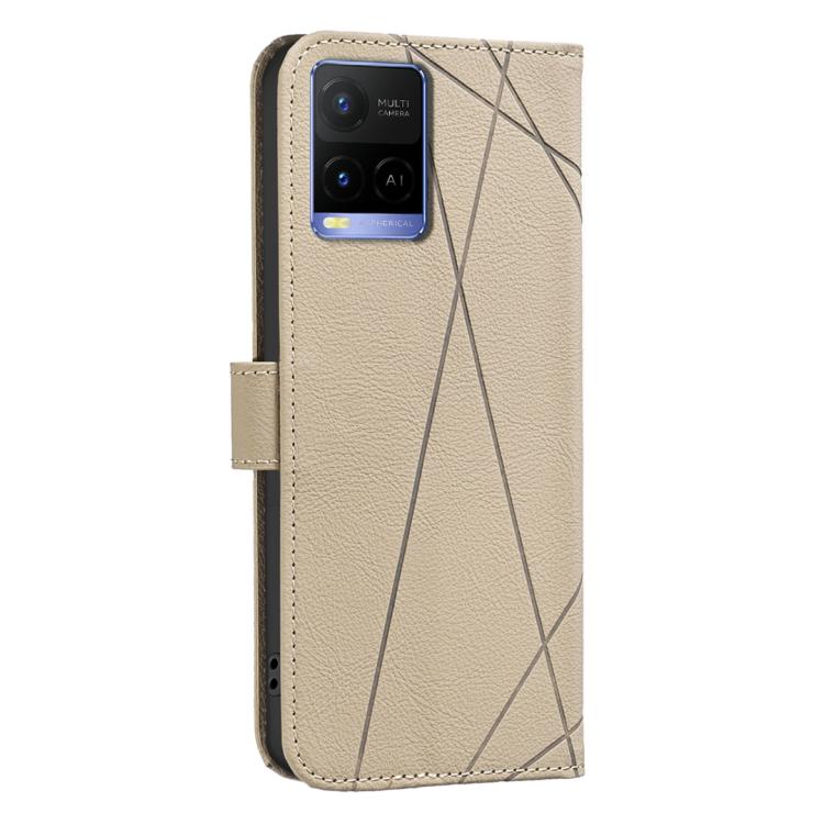For vivo Y21 / Y21S / Y33S Geometric Pattern RFID Leather Phone Case