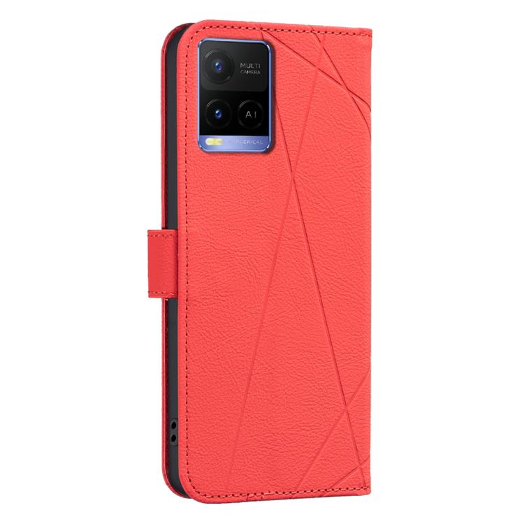 For vivo Y21 / Y21S / Y33S Geometric Pattern RFID Leather Phone Case