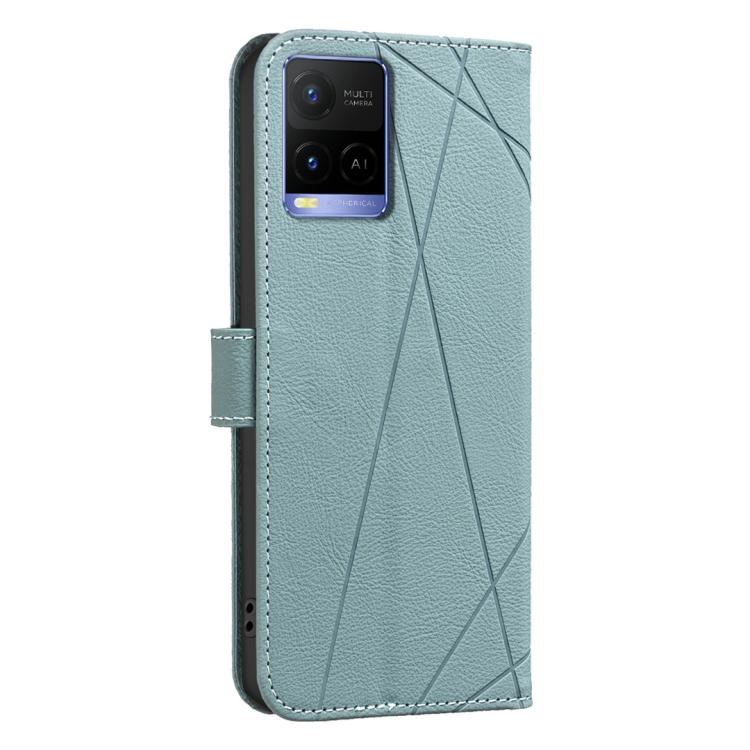 For vivo Y21 / Y21S / Y33S Geometric Pattern RFID Leather Phone Case