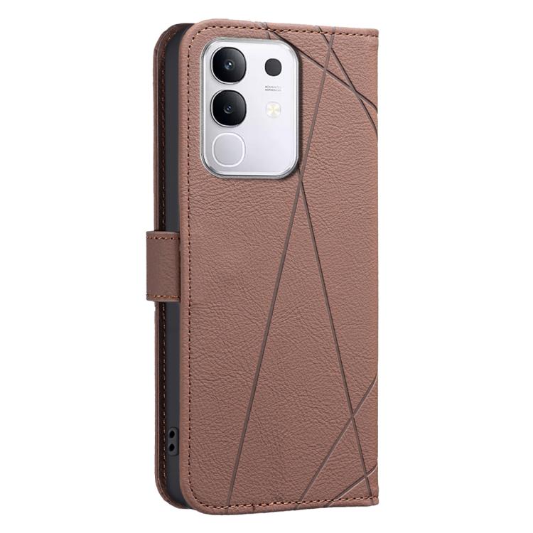 For vivo Y29 4G Geometric Pattern RFID Leather Phone Case