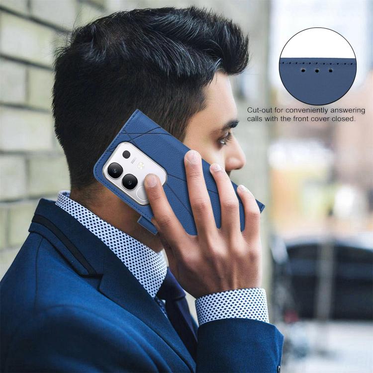 For vivo Y29 4G Geometric Pattern RFID Leather Phone Case