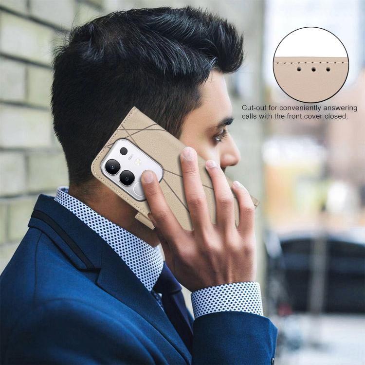 For vivo Y29 4G Geometric Pattern RFID Leather Phone Case