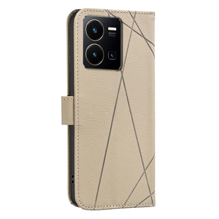 For vivo Y35 4G / Y22S Geometric Pattern RFID Leather Phone Case