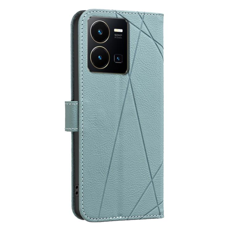 For vivo Y35 4G / Y22S Geometric Pattern RFID Leather Phone Case