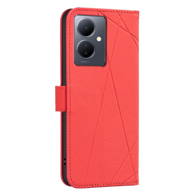 For vivo Y78 5G / Y36 Geometric Pattern RFID Leather Phone Case
