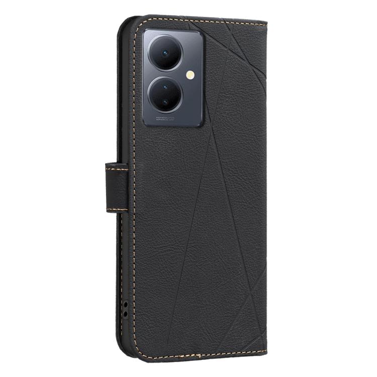 For vivo Y78 5G / Y36 Geometric Pattern RFID Leather Phone Case