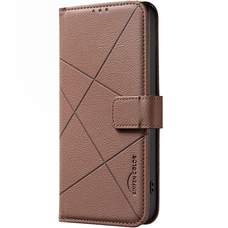 For vivo Y03 4G Global Geometric Pattern RFID Leather Phone Case