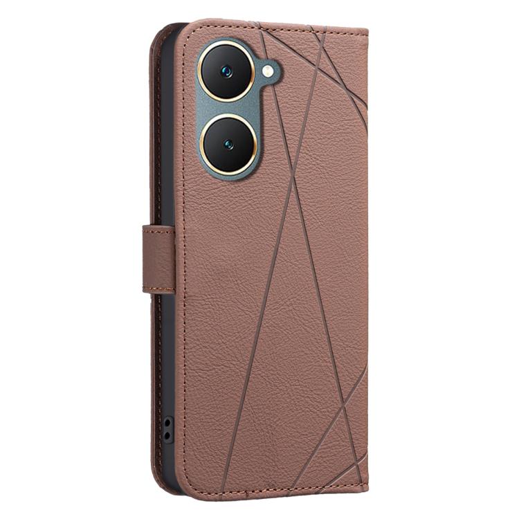For vivo Y03 4G Global Geometric Pattern RFID Leather Phone Case