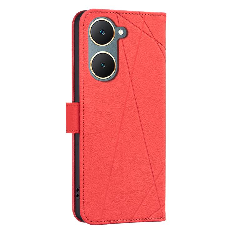 For vivo Y03 4G Global Geometric Pattern RFID Leather Phone Case