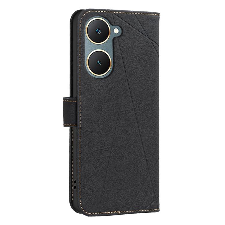 For vivo Y03 4G Global Geometric Pattern RFID Leather Phone Case