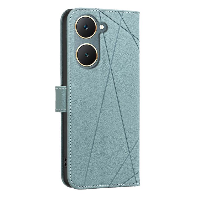 For vivo Y03 4G Global Geometric Pattern RFID Leather Phone Case