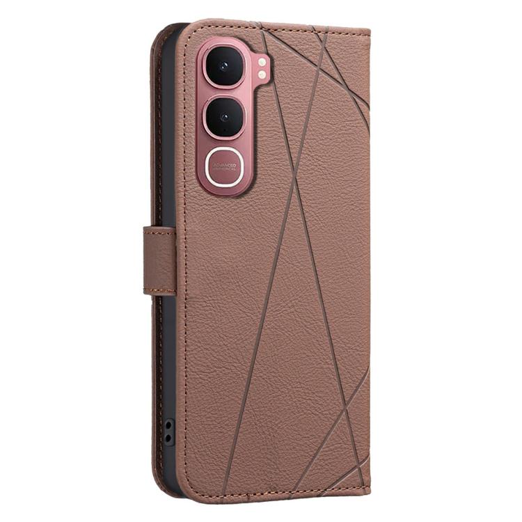 For vivo Y31 5G 2025 Geometric Pattern RFID Leather Phone Case
