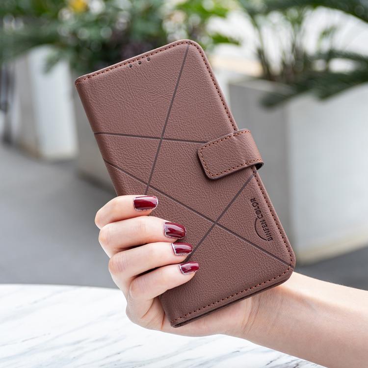 For vivo Y21 5G 2026 / Y05 4G Geometric Pattern RFID Leather Phone Case