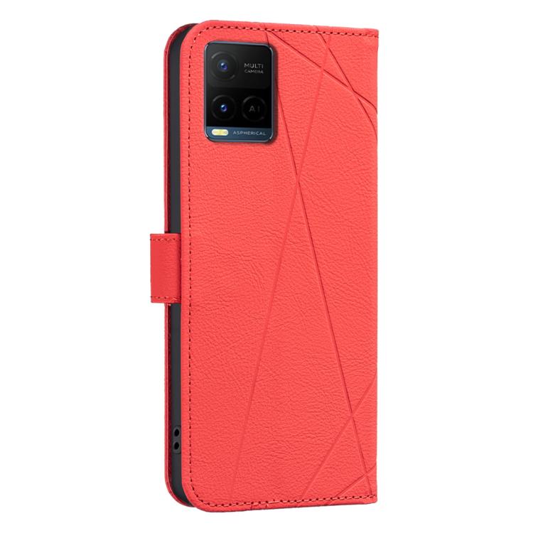 For vivo Y21 5G 2026 / Y05 4G Geometric Pattern RFID Leather Phone Case