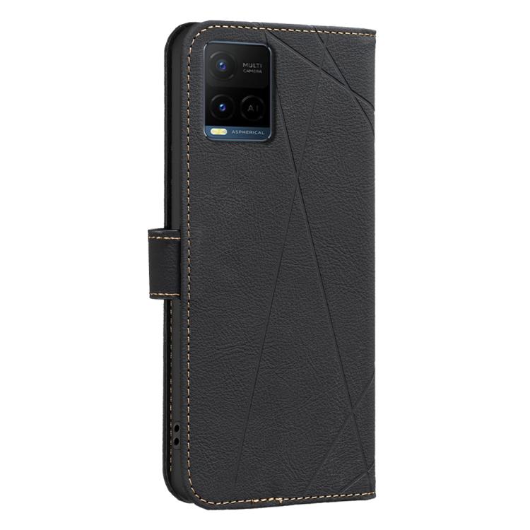 For vivo Y21 5G 2026 / Y05 4G Geometric Pattern RFID Leather Phone Case