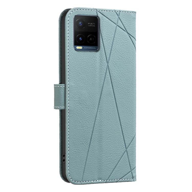 For vivo Y21 5G 2026 / Y05 4G Geometric Pattern RFID Leather Phone Case