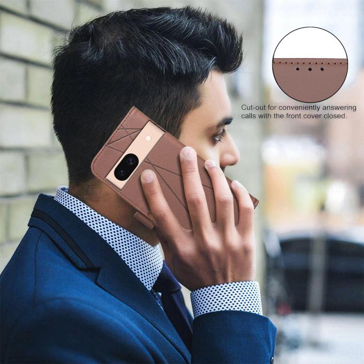 For Google Pixel 8a Geometric Pattern RFID Leather Phone Case