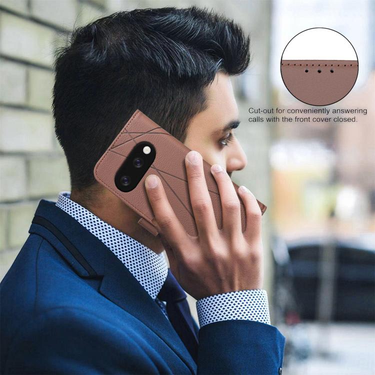 For Google Pixel 9a Geometric Pattern RFID Leather Phone Case