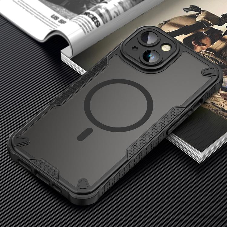 For iPhone 14 Armor Glaze MagSafe Magnetic Phone Case - Black