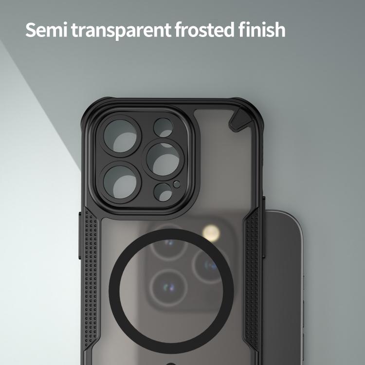For iPhone 14 Pro Armor Glaze MagSafe Magnetic Phone Case - Black