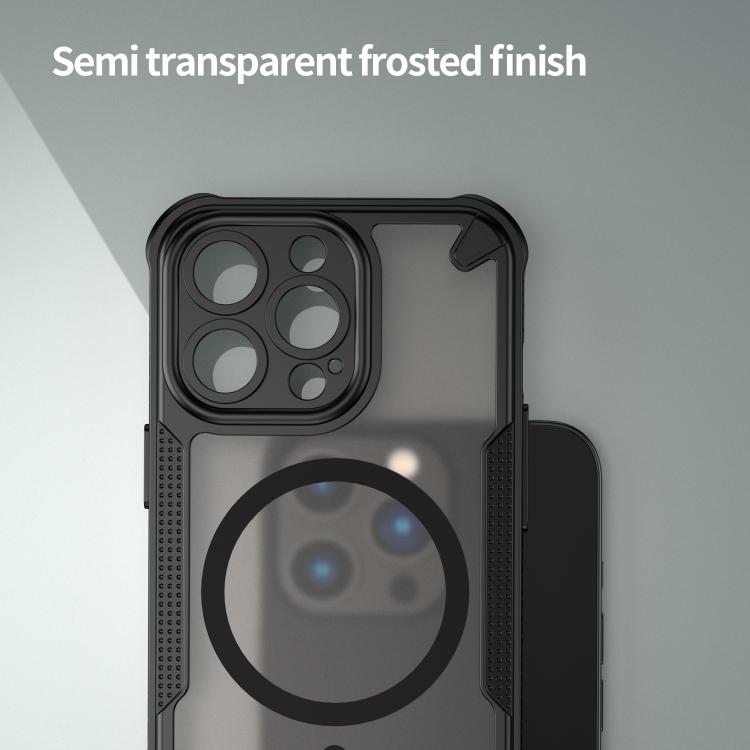 For iPhone 13 Pro Armor Glaze MagSafe Magnetic Phone Case - Black