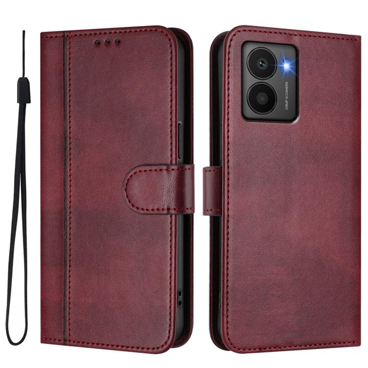 For HMD Fuison Line Splicing Buckle Retro Leather Phone Case