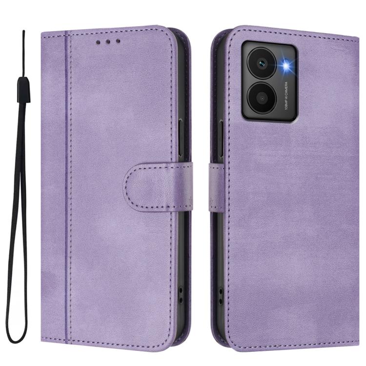 For HMD Fuison Line Splicing Buckle Retro Leather Phone Case