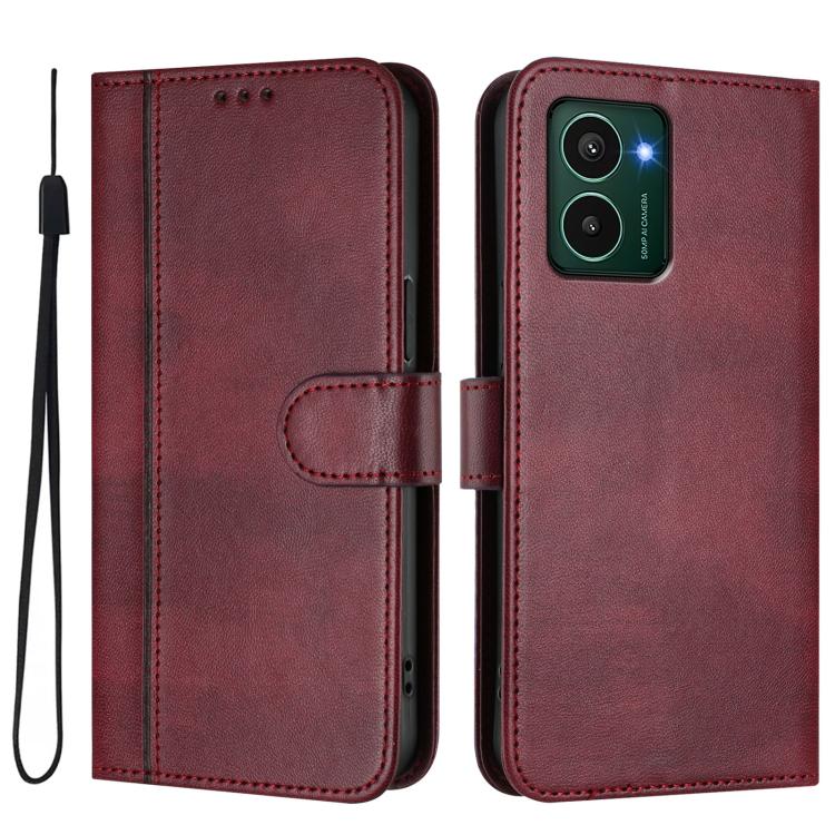 For HMD Pulse Pro / Pulse / Pulse+ Line Splicing Buckle Retro Leather Phone Case