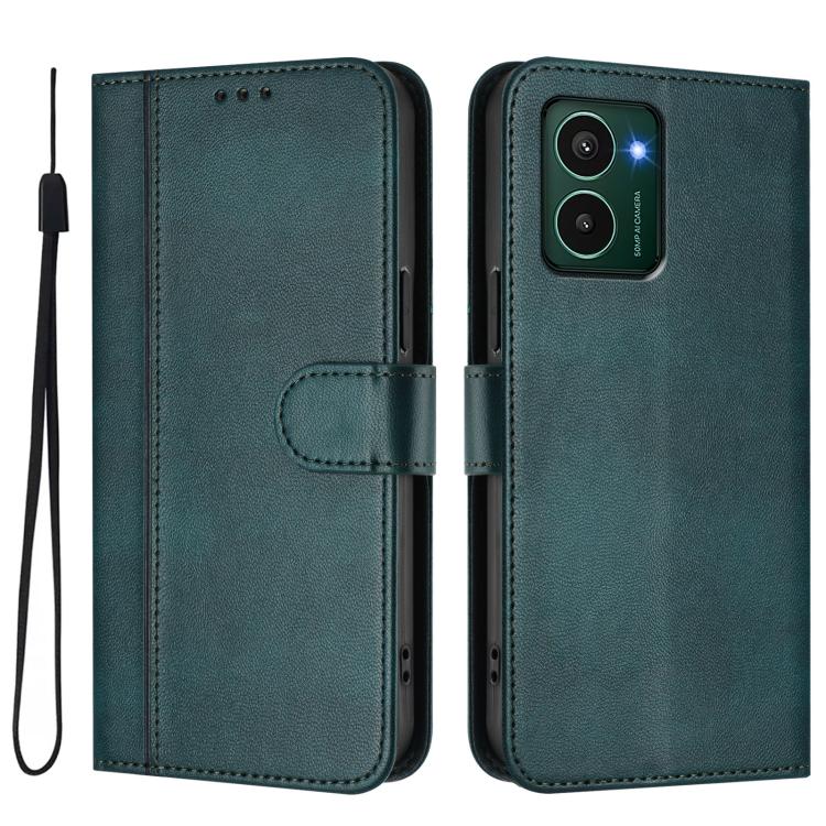 For HMD Pulse Pro / Pulse / Pulse+ Line Splicing Buckle Retro Leather Phone Case