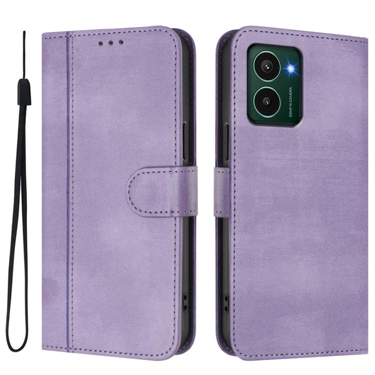 For HMD Pulse Pro / Pulse / Pulse+ Line Splicing Buckle Retro Leather Phone Case