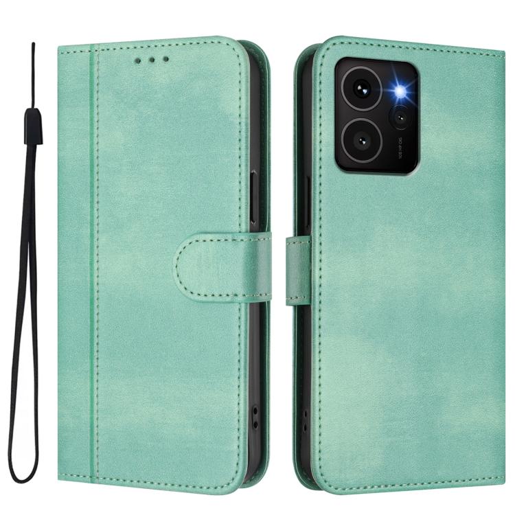 For HMD Skyline Line Splicing Buckle Retro Leather Phone Case